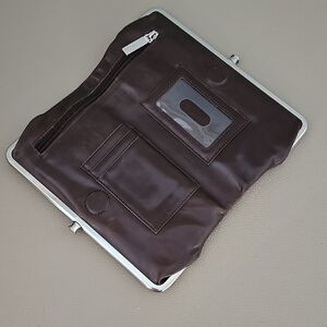 LAUREN HOBO  Brown Leather Clutch